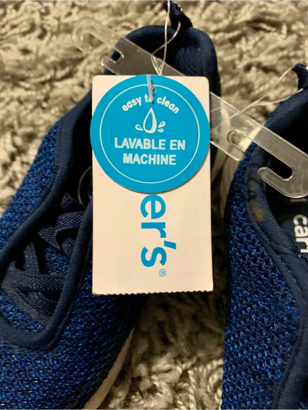 Carter's Deep Blue Knit Slip-On Sneakers for Kids